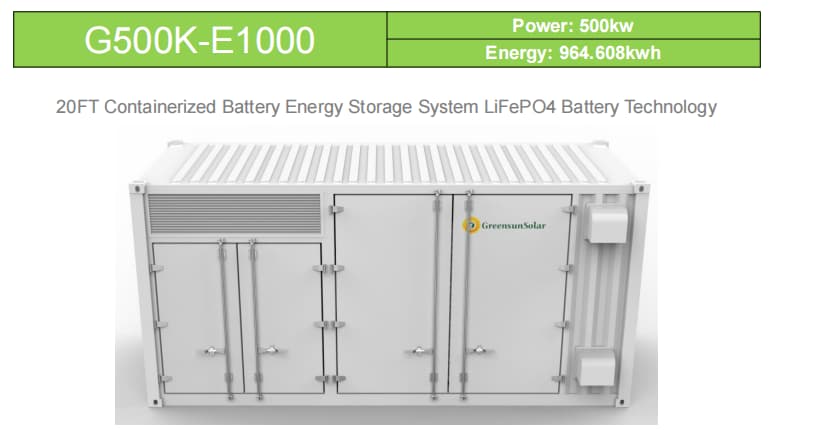 1MWH Lithium battery BESS container system