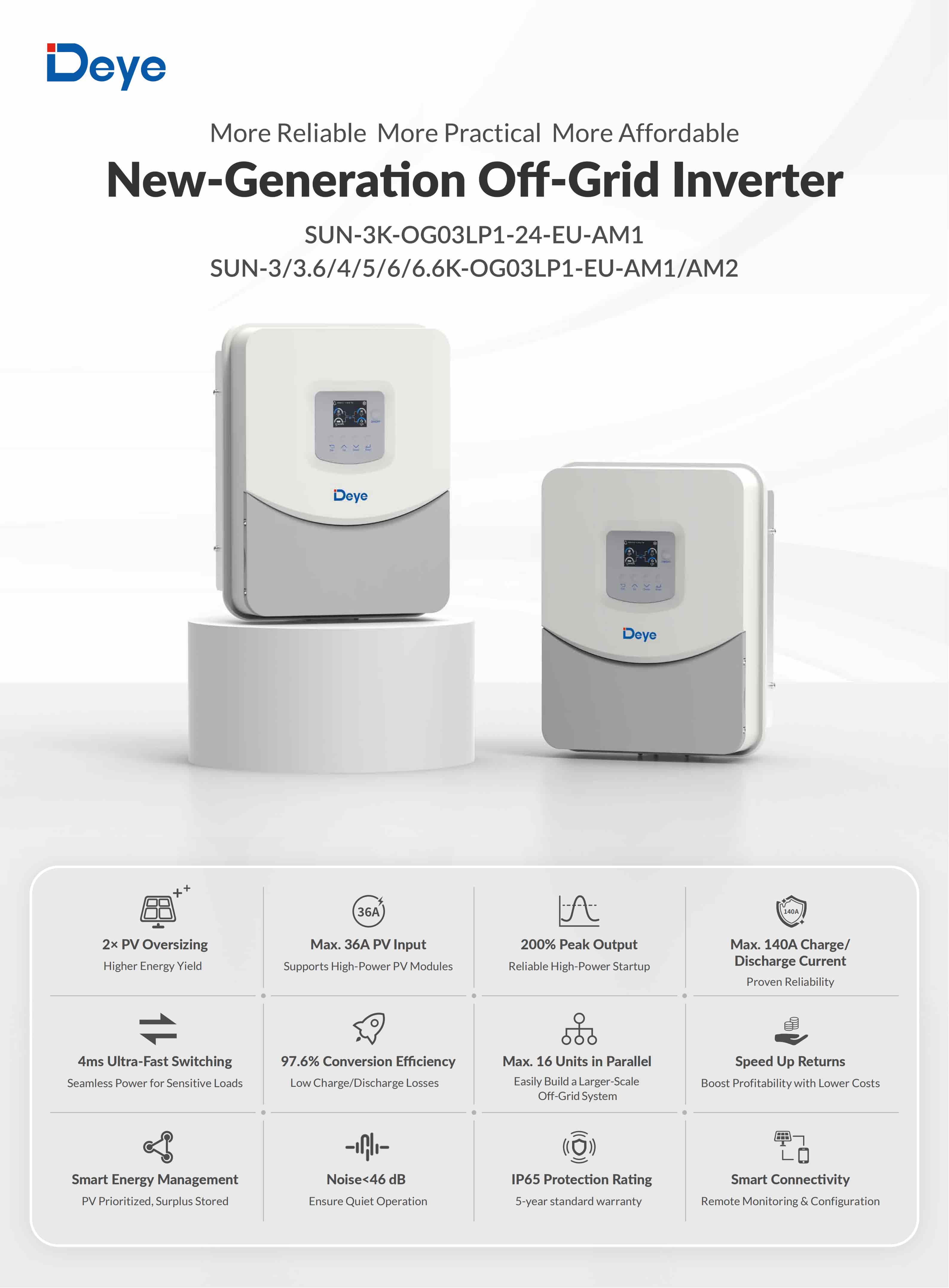 SUN-6.6K-OG03 LP1-EU-AM2 Deye Off Grid Inverter